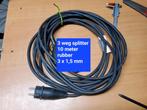 10 m verlengsnoer 3x 1,5 mm 3 voudige verdeler 220 v. Kabel, Ophalen of Verzenden, Zo goed als nieuw