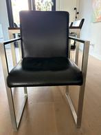 6 Design leren eetkamerstoelen, Huis en Inrichting, Stoelen, Ophalen, Lijkt op Bert Plantagie stoelen, Zwart, Leer