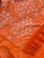 Vintage Cevilit beddensprei, sprei, deken, gebloemd, Eenpersoons, Overige typen, Oranje, Ophalen of Verzenden