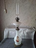 Grote Antieke Olielamp met Portret, Antiek en Kunst, Ophalen