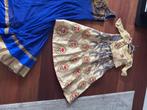 Indiase kleding salwaar/ jurk/ rok en blouse, Maat 38/40 (M), Galajurk, Blauw, Ophalen of Verzenden
