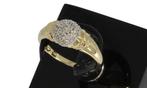 15 diamanten 14k gouden luxe rozet ring dames entourage, Sieraden, Tassen en Uiterlijk, Ringen, 18 tot 19, Voordeelsieraden, Ophalen of Verzenden