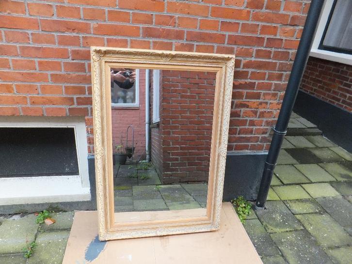 Klassieke spiegel met gouden rand 80 x 100, Huis en Inrichting, Woonaccessoires | Spiegels, Gebruikt, 75 tot 100 cm, 100 tot 150 cm