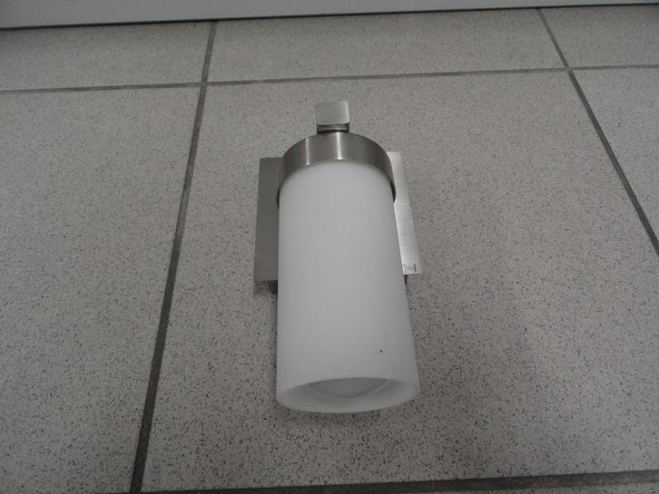 WANDLAMP RVS, Huis en Inrichting, Lampen | Wandlampen, Zo goed als nieuw, Glas, Metaal, Ophalen of Verzenden