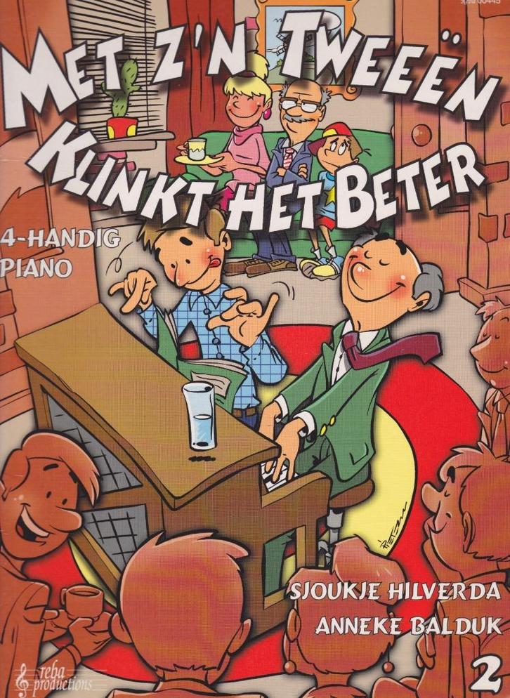 SJOUKJE HILVERDA - MET Z'N TWEEEN KLINKT HET BETER, Muziek en Instrumenten, Bladmuziek, Gebruikt, Les of Cursus, Klassiek, Piano