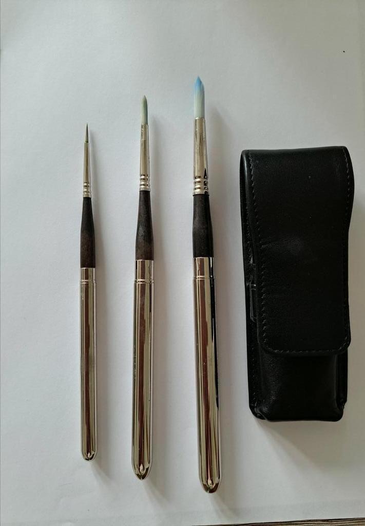 Escoda Perla Aquarel Penselen Set - Reisformaat, Hobby en Vrije tijd, Schilderen, Zo goed als nieuw, Penseel of Kwast, Ophalen of Verzenden