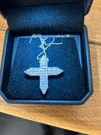 18K Witgouden Diamanten Kruis Ketting 2.55ct IGI, Sieraden, Tassen en Uiterlijk, Kettingen, Wit, Nieuw, Ophalen of Verzenden, Met edelsteen
