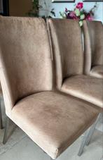 6 Bert Plantagie Leren Eetkamerstoelen - Raw Bruin, Huis en Inrichting, Stoelen, Gebruikt, Bruin, Leer, Ophalen of Verzenden