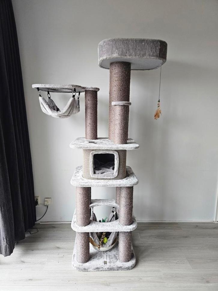 kattentoren/krabpaal van petrebels (+- 2m), Dieren en Toebehoren, Krabmeubelen, Ophalen