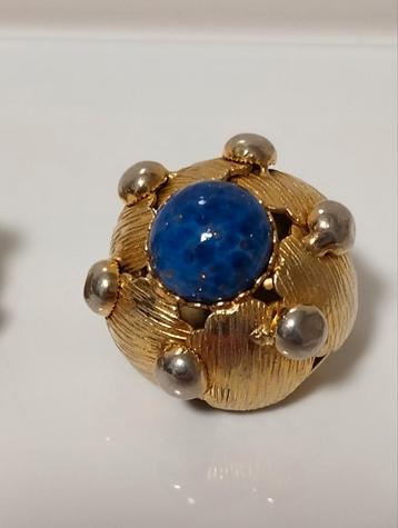 Vintage jaren zeventig Lapis Lazuli klip oorbellen  beschikbaar voor biedingen