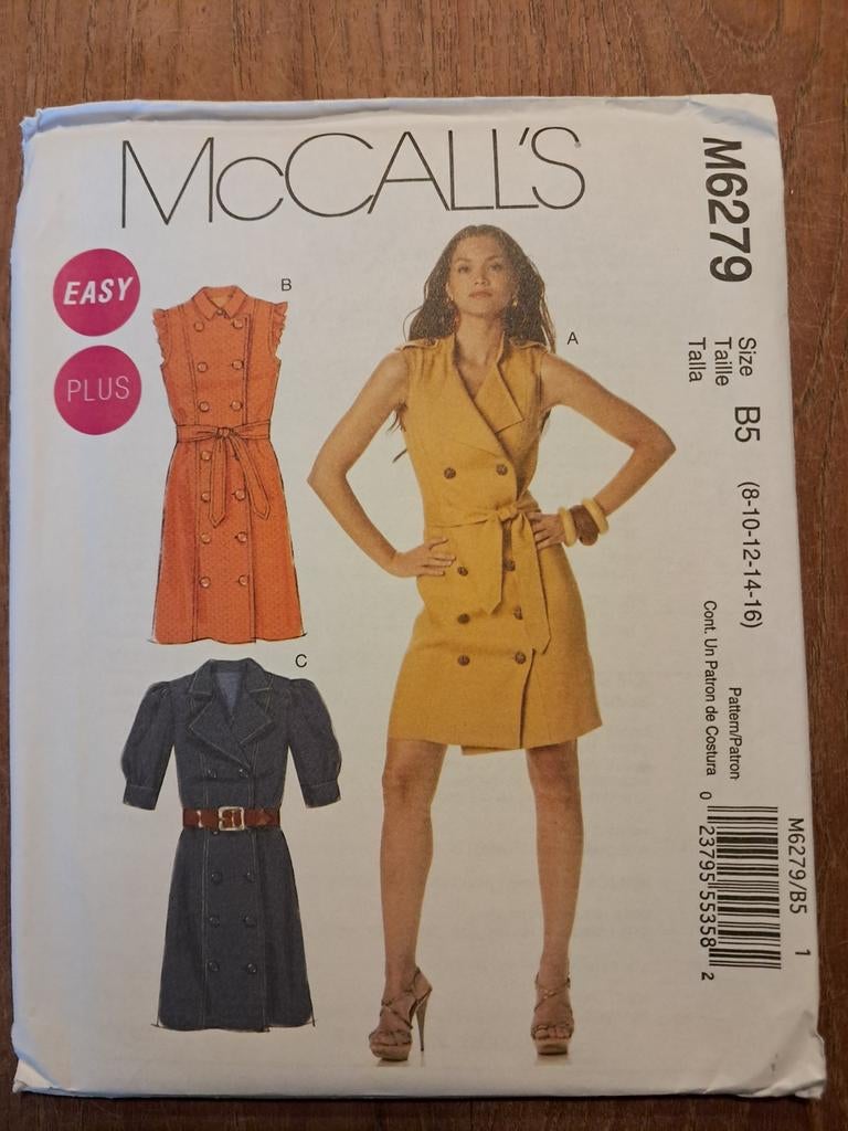 Mccalls 6279 naaipatroon voor jurk, Ophalen of Verzenden, Nieuw, Vrouw, Overige merken