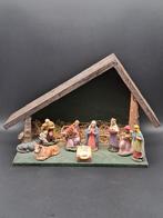 Complete vintage kerststal met figuren, Diversen, Kerst, Ophalen of Verzenden, Gebruikt