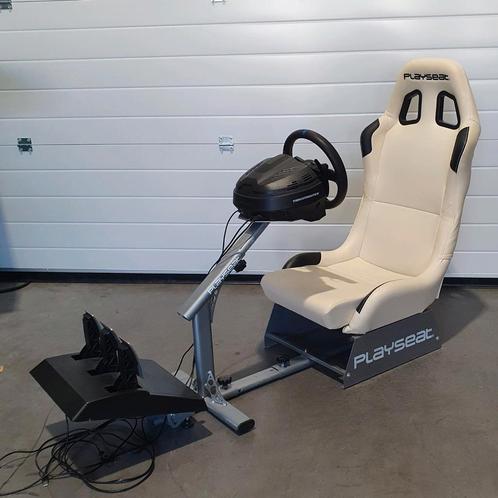 Playseat wit leer + Thrustmaster T300 RS GT, Spelcomputers en Games, Games | Sony PlayStation 5, Refurbished, Ophalen