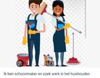 İk ben schoonmaker en zoek werk in het huishouden, Vacatures, Vacatures | Schoonmaak en Facilitaire diensten, 33 - 40 uur, Overige niveaus