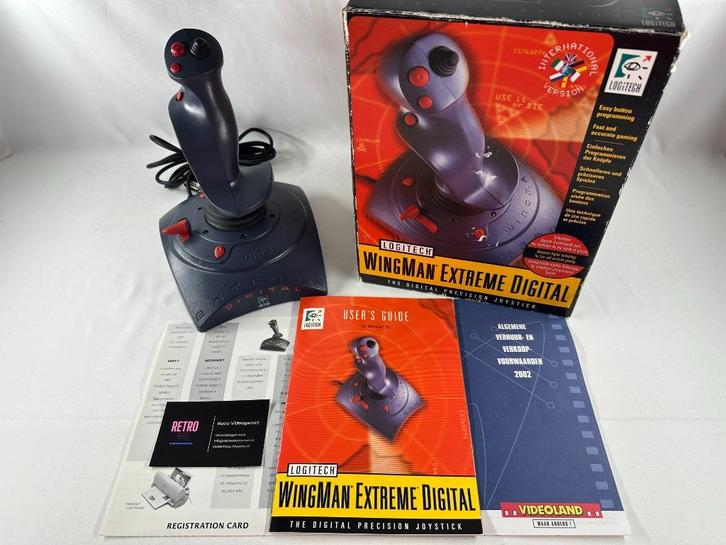 WingMan Extreme Digital Joystick Logitech 1997 voor Windows, Computers en Software, Joysticks, Gebruikt, Ophalen of Verzenden
