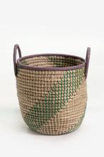 NIEUWE Sissy Boy mand zeegras riet rotan lila groen wit, Huis en Inrichting, Woonaccessoires | Schalen en Manden, Mand, Rond, Nieuw