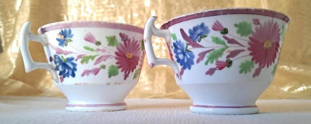 2 antieke Engelse porseleinen kopjes begin 19e eeuw, Antiek en Kunst, Ophalen of Verzenden