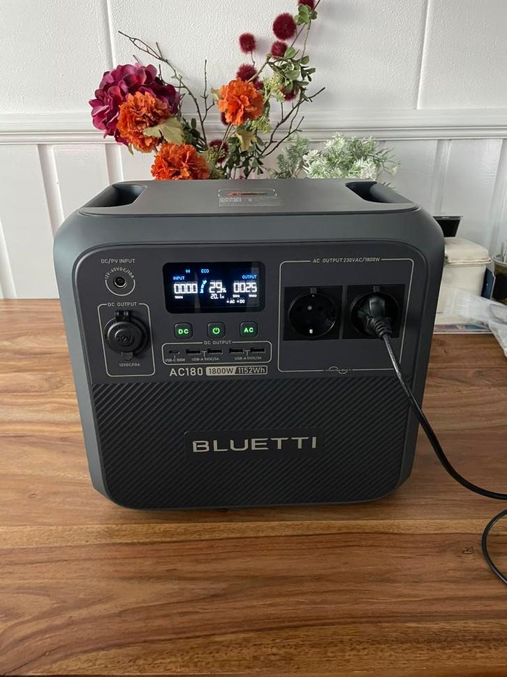 1800W Powerstation BLUETTI AC180 1152Wh Thuisbatterij, Caravans en Kamperen, Kampeeraccessoires, Nieuw, Ophalen of Verzenden
