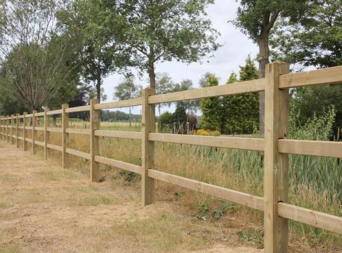 13. Houten omheining | tuinomheining | afrastering, Dieren en Toebehoren, Stalling en Weidegang, Weidegang, 4 paarden of pony's of meer