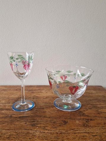 Orrefors Sweden haindpainted glass beschikbaar voor biedingen