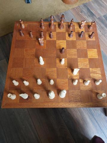 Klassiek Schaakspel - Compleet hout 43 cm beschikbaar voor biedingen