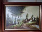 Buiten gebied Boerderijtje met Hooiberg Molen en, Antiek en Kunst, Kunst | Schilderijen | Klassiek, Ophalen of Verzenden