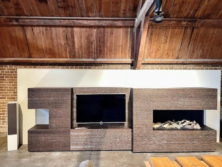 haard-tv meubel inclusief gashaard met afzuigsysteem, Huis en Inrichting, Kachels, Zo goed als nieuw, Inbouw, Gaskachel, Gas, Ophalen of Verzenden