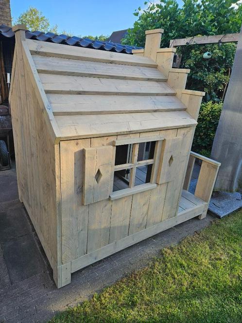 Nieuw Steigerhouten speelhuisje, Kinderen en Baby's, Speelgoed | Buiten | Speelhuisjes, Nieuw, Hout, Ophalen