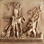 Antieke bronzen reliëfplaquette van Waterloo, Verzenden, Brons