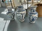 Antieke Vasen set delfs blauw molen, Ophalen of Verzenden