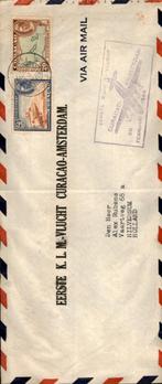 Curacao - Amsterdam - KLM - FFC - 1946, Postzegels en Munten, Brieven en Enveloppen | Nederland, Verzenden, Envelop