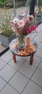 Olijfhouten salontafel met epoxy 'sea', Ophalen of Verzenden