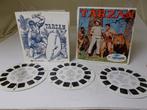 1955 Viewmaster 3 x Schijfjes TARZAN + NL Boekje! (-A-)