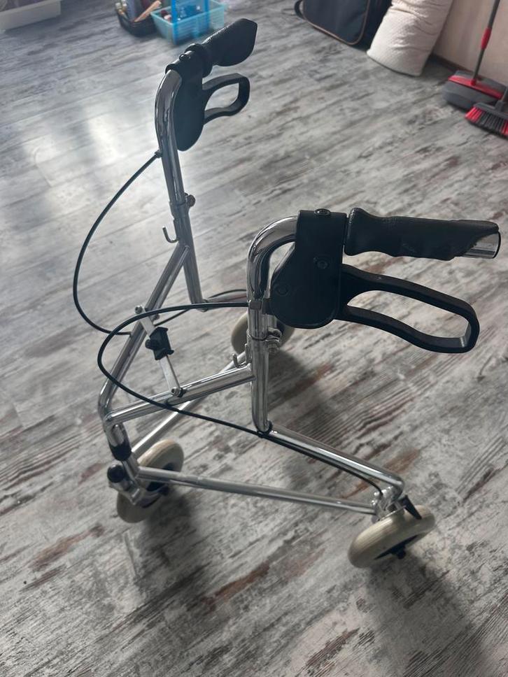 Rollator Delta Chroom - 3 wiel Rollator, Diversen, Rollators, Gebruikt, Ophalen