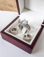 14 karaat gouden dames ring + oorbellen , Ophalen, 18 tot 19, Wit, Zo goed als nieuw