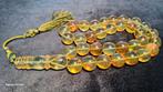 Caribische amber barnsteen met insecten tesbih ketting, Ophalen of Verzenden, Overige materialen, Ketting