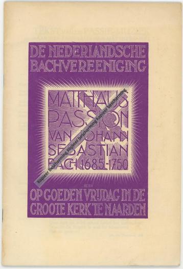 Mc.Escher 1938 - Programmaboekje Matthäuspassion Naarden beschikbaar voor biedingen