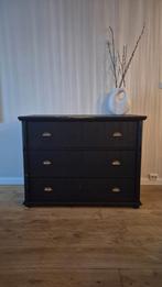 Donkerblauwe ladekast/commode, Ophalen, Gebruikt, 50 tot 100 cm, 3 of 4 laden