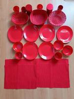 huisinrichting rood keukenspullen placemats borden schalen 2, Gebruikt, Ophalen of Verzenden