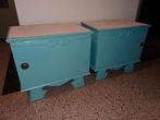2x retro vintage nachtkastje geschilderd gebruikt, Ophalen, Gebruikt, Minder dan 45 cm, Minder dan 55 cm