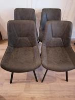 4 olijfgroene eettafel stoelen., Huis en Inrichting, Stoelen, Ophalen, Zo goed als nieuw
