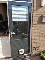hardhouten buitendeur maten:211cm/82 cm. thermopane glas, Doe-het-zelf en Verbouw, Ophalen, Gebruikt, 80 tot 100 cm, Buitendeur