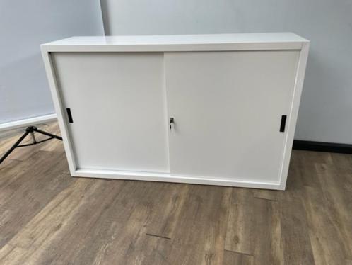 Metalen schuifdeurkast 160 (wit), Tuin en Terras, Tuinstoelen, Nieuw, Metaal, Ophalen