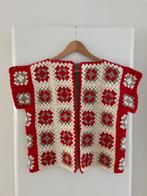 Handmade cardigan gilet crochet | granny square | S / M, Kleding | Dames, Ophalen of Verzenden, Rood