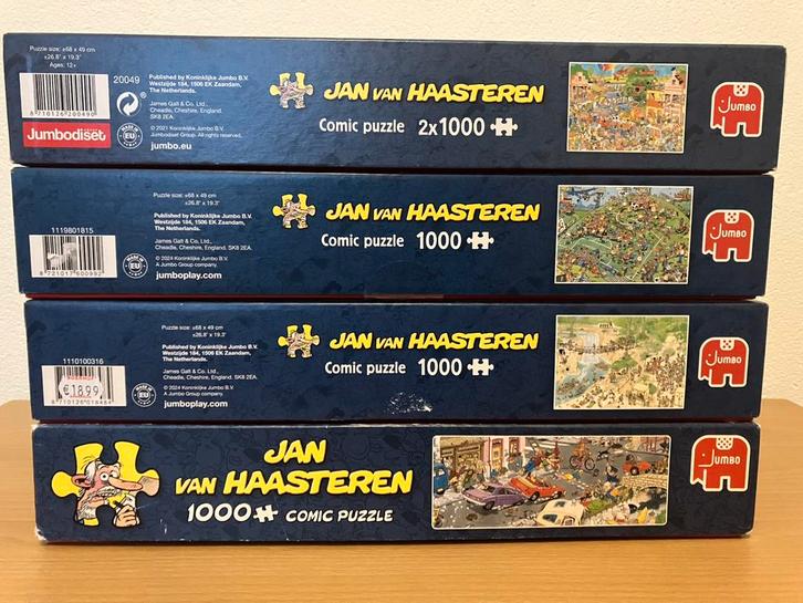 Te koop Jan van Haasteren puzzels, Hobby en Vrije tijd, Denksport en Puzzels, Zo goed als nieuw, 500 t/m 1500 stukjes, Ophalen