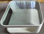 unieke vintage space age salontafel met glazen bovenplaat, Ophalen, Gebruikt, 50 tot 100 cm, Glas