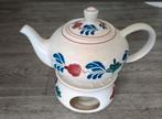 🌹boerenbont theepot met rechaud🌹, Verzenden, Zo goed als nieuw