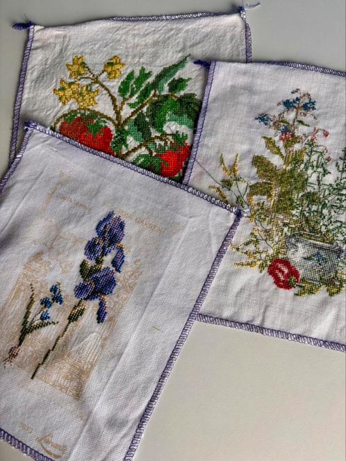 Borduurwerken bloemen, Hobby en Vrije tijd, Borduren en Borduurmachines, Gebruikt, Overige typen, Handborduren, Ophalen of Verzenden