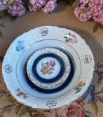 Brocante set,schaaltje,2 petit-four schaaltjes,pastelbloemen, Ophalen of Verzenden