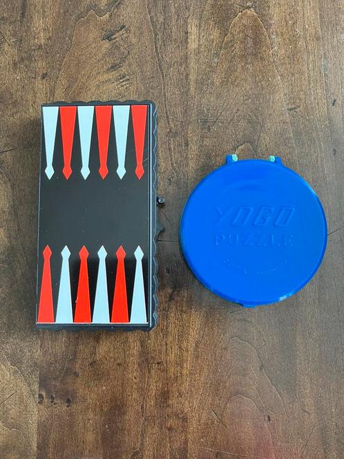 Reiseditie / reisspel backgammon en solitaire, Hobby en Vrije tijd, Gezelschapsspellen | Bordspellen, Gebruikt, Een of twee spelers